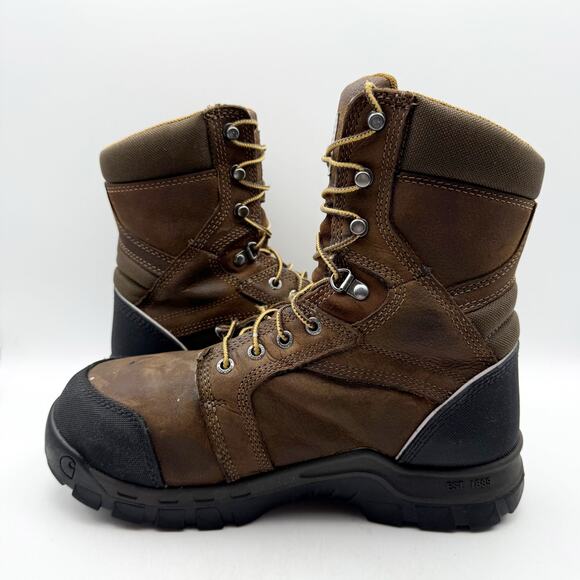Carhartt Men Rugged Flex 8" Composite Toe Work Boot US 8.5 EU 41.5 Brown WP GUC - Picture 7 of 14
